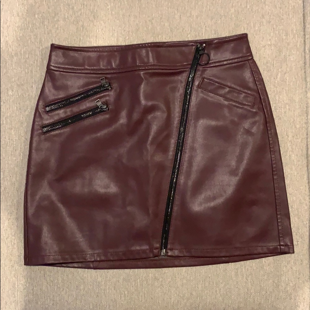 High Waisted Vegan Leather Express Skirt